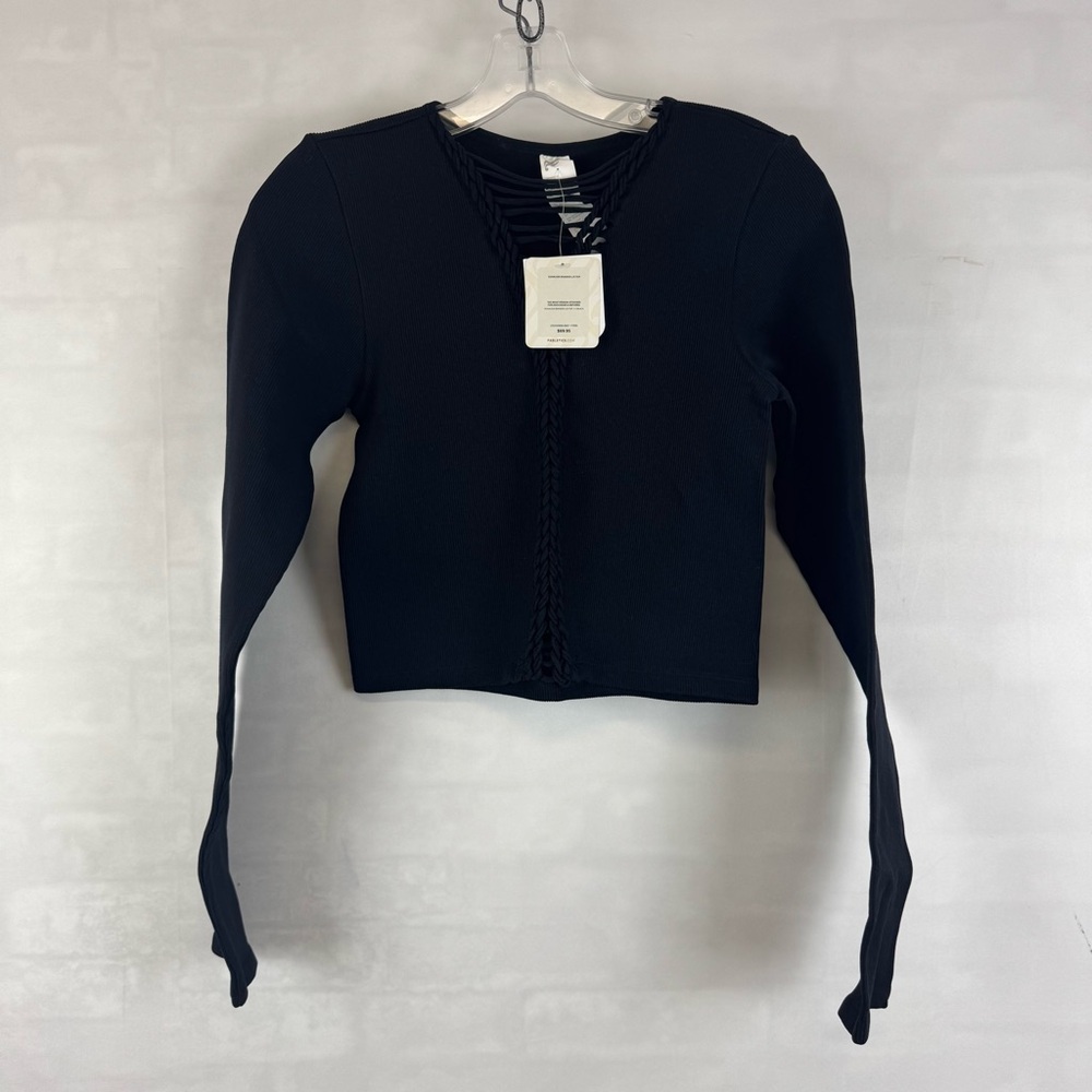 Fabletics Ribbed Seamless Braided Long-Sleeve Top Sz. Large‎ NWT
